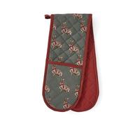 Cooksmart Christmas Heritage Hare Double Oven Glove | British designed, padded cotton, heat resistant, hanging loop, country kitchen accessory, machine washable