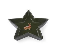 Cooksmart Christmas Heritage Hare Nibble/Dip Bowl Star Green | Ceramic Kitchen Bowl for Snacks, Dips & Condiments | Durable Star-Shaped Serving Bowl for Kids, Adults & Festive Dining