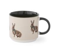 Cooksmart Christmas Heritage Hare Stacking Mug 2 - Cream | Large Ceramic Coffee Mug with Rustic Hare Design | Perfect Tea Cup or Coffee Cup for Home, Office & Special Occasions | Gift for Women & Men