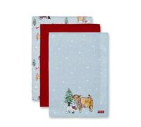 Cooksmart Christmas On The Farm 3 Pack Tea Towels For Kitchen | Lovely Kitchen Accessories For Home & Restaurent | Ideal Kitchen Towel For Everyday Use | Absorbent & Durable Tea Towel