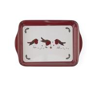 Cooksmart Christmas Robins Retreat Scatter Tray | British designed, festive robin artwork, lightweight melamine, easy-clean surface, ideal for serving snacks and drinks