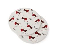 Cooksmart Christmas Robins Retreat Set of 2 Silicone Trivets