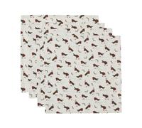 Cooksmart Christmas Robins Retreat Set of 4 Cotton Napkins