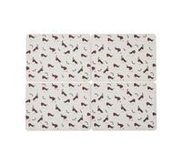 Cooksmart Christmas Robins Retreat Set of 4 Placemats | Decorative Table Placemats with Festive Robin Design | Non-Slip, Washable Kitchen Table Mats | Stylish Dining for Home & Entertaining