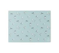 Cooksmart Coastal Birds Glass Worktop Saver, Tempered Glass Board | British designed, gull and puffin artwork, heat resistant, durable surface protector, non-slip feet