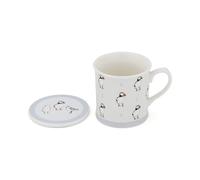Cooksmart Coastal Birds Tankard Mug & Coaster Set, New Bone China | British designed, gull and puffin artwork, coastal drinkware, dishwasher safe, microwave safe, gift suitable