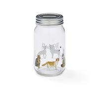 Cooksmart British Designed Money Jar | Money Box For Saving Cash or Coins | Piggy Bank For Adults & Family - Curious Cats