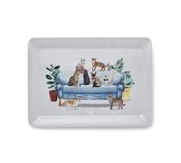 Cooksmart British Designed Small Serving Tray | Dinner Tray For Multiple Uses Around The Home | Trays For Food Serving Or Drinks Serving (Curious Cats - L)