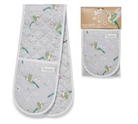 Cooksmart Double Oven Gloves Heat Resistant | British Designed Heat Resistant Oven Gloves | Modern Oven Mitt & Potholder for Home Cooking | Maximum Heat Protection Kitchen Oven Gloves - Hummingbirds