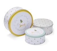 Cooksmart England Set of 3 Cake Storage Tins | British Designed Nesting Cake Tins for Biscuits | Tin/Biscuit Tin Available as Square Storage Tin or as Round Storage Tin