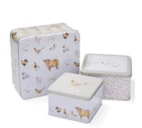 Cooksmart England Set of 3 Cake Storage Tins | British Designed Nesting Cake Tins for Cakes & Biscuits (Buttercup Farm)