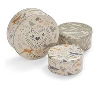 Cooksmart England Set of 3 Cake Storage Tins | Cake Tin/Biscuit Tin Available as Square Storage Tin or as Round Storage Tin (Woodland)