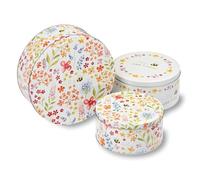 Cooksmart England Set of 3 Cake Storage Tins | Cake Tin/Biscuit Tin Available as Square Storage Tin or as Round Storage Tin (Bee Happy)