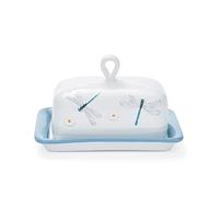 Cooksmart English Meadow Ceramic Butter Dish with Lid for Kitchen Use