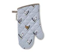 Cooksmart Farmers Kitchen Blue Cotton Oven Gauntlet (16x31cm, 100% Cotton, 100% Polyester Filling), Machine Washable, Unisex