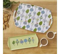Cooksmart Forest Birds Large Serving Tray | Durable and Stylish Melamine Tray for Serving Meals, Snacks, and Drinks | Elegant Forest Bird Design for Indoor & Outdoor Dining and Entertaining