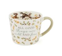Cooksmart Forest Fable All Good Things Conical Mug, 330 ml New Bone China | British designed, woodland-inspired artwork, farmhouse drinkware, dishwasher safe, microwave safe, comfortable handle