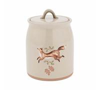 Cooksmart Forest Fable Beige Ceramic Canister | British Designed Kitchen Storage Jar | Woodland Animal Print | Durable Stoneware Container | Stylish & Practical Farmhouse Kitchen Accessory