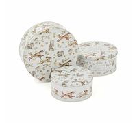 Cooksmart Forest Fable Set of 3 Round Cake Tins | British Designed Nesting Storage Tins | Woodland-Inspired Baking Containers | Durable Tin Plate Steel | Stylish & Practical Kitchen Storage