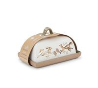 Cooksmart Forest Fable Stoneware Butter Dish, Butter Keeper | British designed, woodland-inspired style, embossed finish, farmhouse décor, durable construction, countertop storage