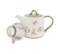 Cooksmart Forest Fable Stoneware Teapot with Infuser | British designed, woodland-inspired style, embossed finish, dishwasher safe, microwave safe, loose leaf brewing