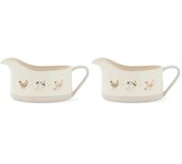 Cooksmart Hen House Lane Extra Large Gravy Boat | British Designed Farmhouse Kitchenware | Embossed Ceramic Sauce Jug | Rustic Countryside Style | Dishwasher & Microwave Safe (Pack of 2)