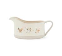Cooksmart Hen House Lane Extra Large Gravy Boat | British Designed Farmhouse Kitchenware | Embossed Ceramic Sauce Jug | Rustic Countryside Style | Dishwasher & Microwave Safe