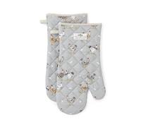 Cooksmart Hen House Lane Set of 2 Gauntlets | British Designed Farmhouse Kitchen Oven Gloves | 100% Cotton with Heat-Resistant Padding | Stylish & Protective Cooking Mitts | Machine Washable