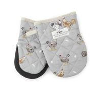 Cooksmart Hen House Lane Set of 2 Neoprene Microwave Mitts | British Designed Farmhouse Mini Oven Gloves | Heat-Resistant Up to 100°C | Stylish & Protective Kitchen Essentials | Machine Washable