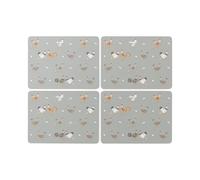 Cooksmart Hen House Lane Set of 4 Cork Placemats | British Designed Farmhouse Dining Table Mats | Heat-Resistant & Durable | Stylish Rustic Kitchen Décor | Easy to Clean