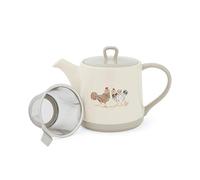 Cooksmart Hen House Lane Teapot with Infuser, Embossed Stoneware