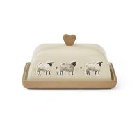Cooksmart British Designed Ceramic Butter Dish with Lid | Large Butter Dish for All Types of Kitchens | Butter Dishes for All Sizes of Butter (Highland Sheep)