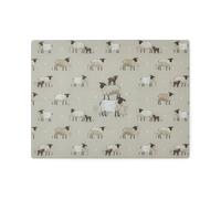 Cooksmart Highland Sheep Glass Worktop Saver | British Designed Tempered Glass Chopping Board | Heat-Resistant Kitchen Protector | Rustic Sheep & Nature Print | Durable & Stylish Worktop Protection