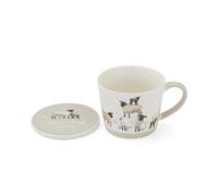 Cooksmart Highland Sheep Mug & Coaster Set | British Designed New Bone China Mug with Matching Coaster | Rustic Sheep & Nature Print | Dishwasher & Microwave Safe Mugs | Farmhouse-Style Drinkware
