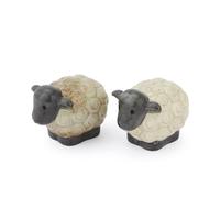 Cooksmart Highland Sheep Salt & Pepper Shakers, Stoneware Set | British designed, ceramic construction, sheep and nature artwork, farmhouse dining accessory, handwash only