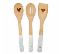 Cooksmart Homestead Bamboo Wooden Spoon Set of 3 Cooking Utensils