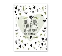 Cooksmart 'Life is like a cup of tea it's all about how you make it' Individual Tea Towel