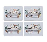 Cooksmart Pack of 4 Table Place Mats | Place Mats For Table With British Designs | Table Mats For All Types Of Kitchens - Curious Dogs
