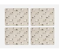 Cooksmart Pack of 4 Table Place Mats | Place Mats For Table With British Designs | Table Mats For All Types Of Kitchens - Highland Sheep