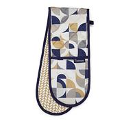 Cooksmart Double Oven Gloves Heat Resistant | British Designed Heat Resistant Oven Gloves | Modern Oven Mitt & Potholder for Home Cooking | Maximum Heat Protection Kitchen Oven Gloves - Retro Meadow