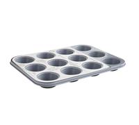 Cooksmart Signature 12 Cup Muffin Tray, Carbon Steel, Green