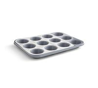 Cooksmart Signature 12 Cup Muffin Tray - Cast Aluminium | PFOA-Free Non-Stick | Dishwasher Safe | Elegant Green Finish | Perfect for Muffins & Cupcakes