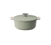 Cooksmart Signature 20cm Casserole Pot with Lid, Cast Aluminium, Sage Green