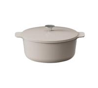 Cooksmart Signature 24cm Casserole Pot with Lid, Cast Aluminium, Ivory