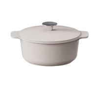Cooksmart Signature 28cm Casserole Pot with Lid, Aluminium, Ivory