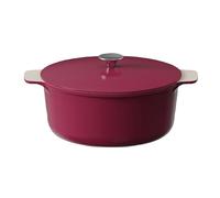 Cooksmart Signature 28cm Casserole Pot with Lid - Cast Aluminium | Non-Stick | PFOA & PFAS Free | Durable Material For Daily Use | Induction, Gas, & Electric Hob Compatible (Raspberry)