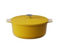 Cooksmart Signature 28cm Casserole Pot with Lid - Cast Aluminium | Non-Stick | PFOA & PFAS Free | Durable Material For Daily Use | Induction, Gas, & Electric Hob Compatible (Marigold)
