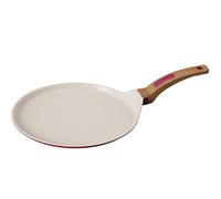 Cooksmart Signature 28cm Crepe Pan - Cast Aluminium | Non-Stick | PFOA & PFAS Free | Induction, Gas, & Electric Hob Compatible | Dishwasher Safe | Ergonomic Handle (Raspberry)