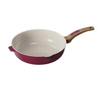 Cooksmart Signature 28cm Deep Frying Pan - Cast Aluminium | Non-Stick | PFOA & PFAS Free | Induction, Gas, & Electric Hob Compatible | Dishwasher Safe | Ergonomic Handle (Raspberry)