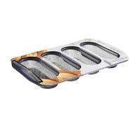 Cooksmart Signature Crisper Mini Baguette Tray | PFOA-Free Non-Stick | Oven, Freezer & Dishwasher Safe | Twilight Blue | Ergonomic Handles | Crispy Mini Baguettes Every Time